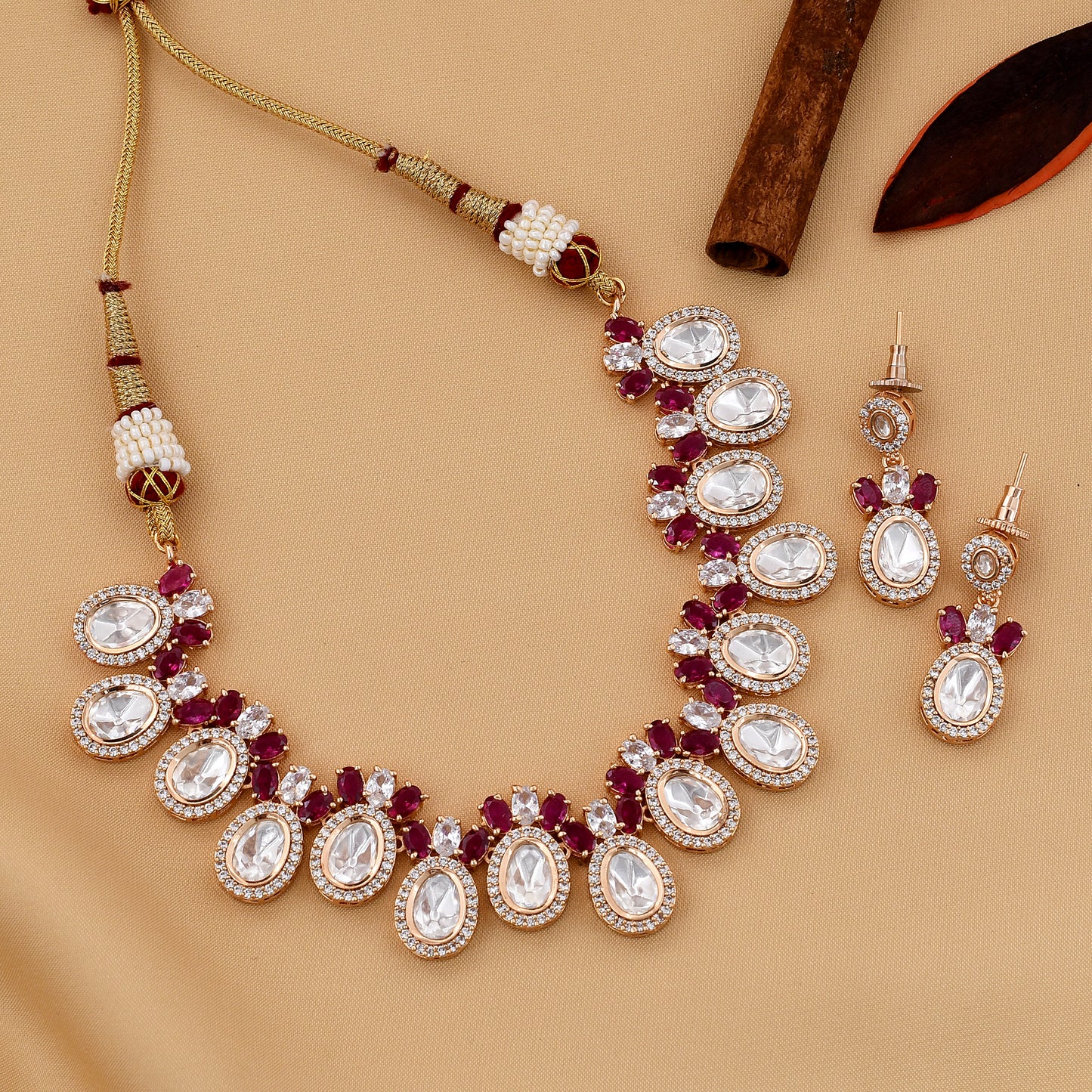 Designer Kundan Polki Necklace Set