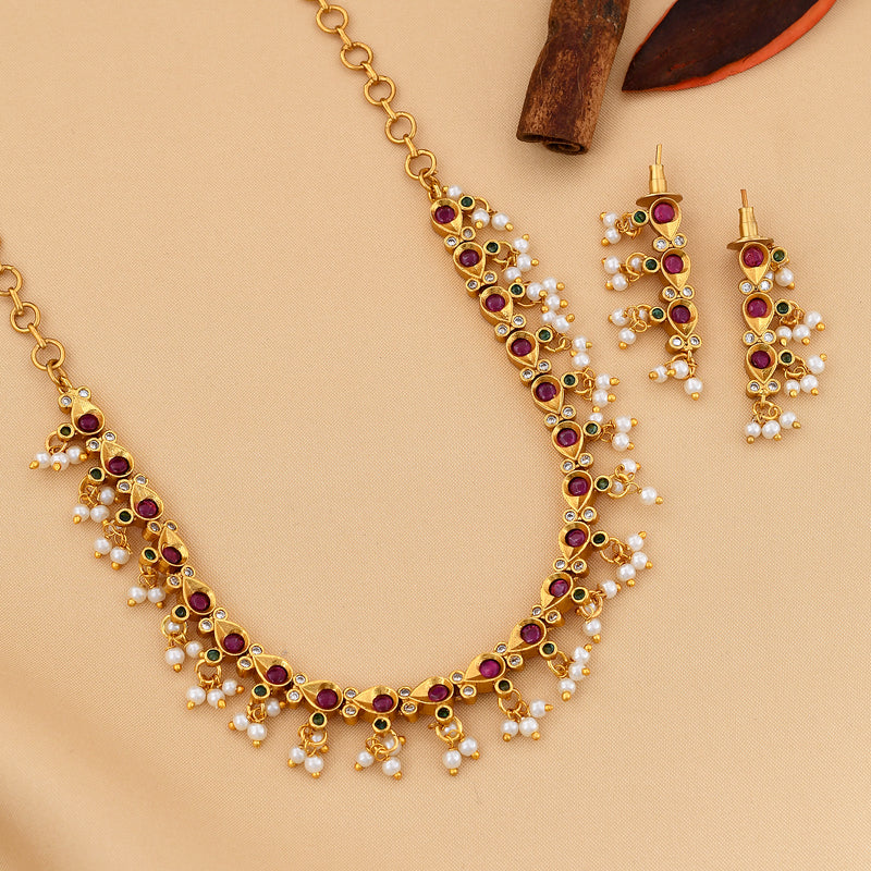 Gold Plated Antique Necklace Set