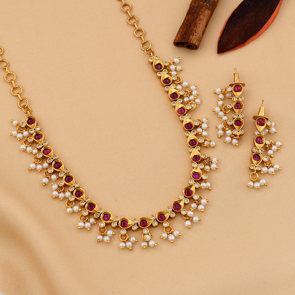 Gold Plated Antique Necklace Set