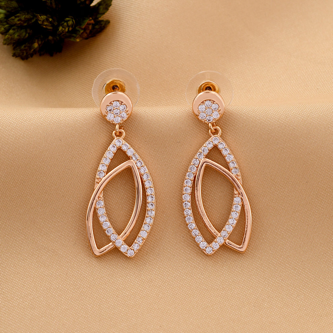 Rose Gold-Toned Drop Earrings