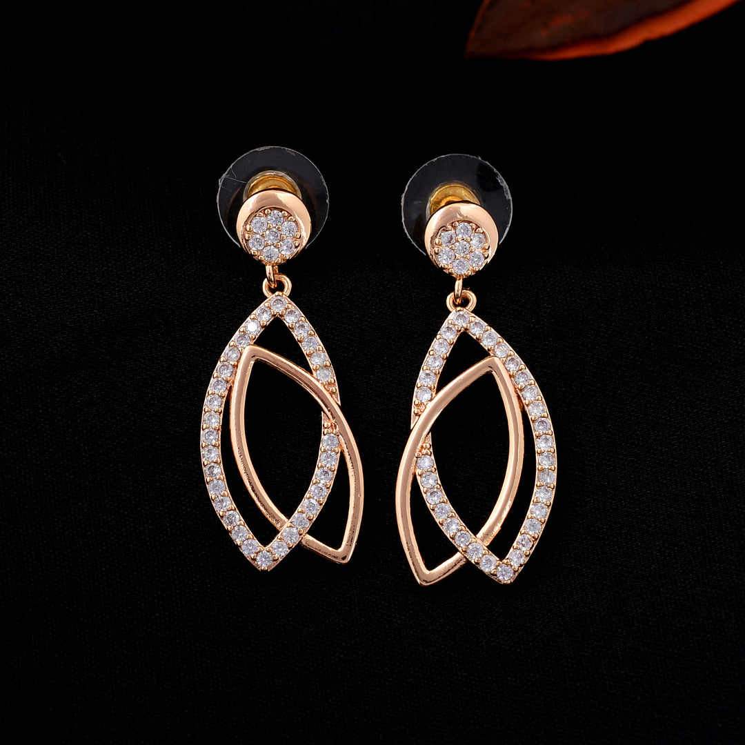 Rose Gold-Toned Drop Earrings