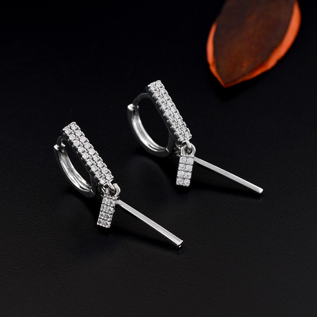 Party Wear Zirconia Hoop Earrings