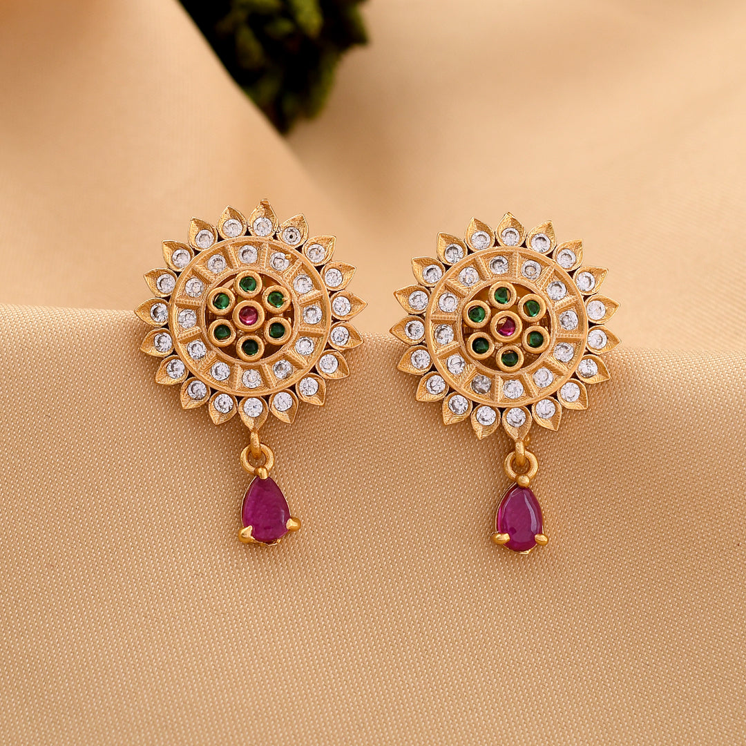 Gold Plated Antique Studs Earrings
