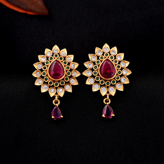 Ruby & Emerald Stone Antique Earrings