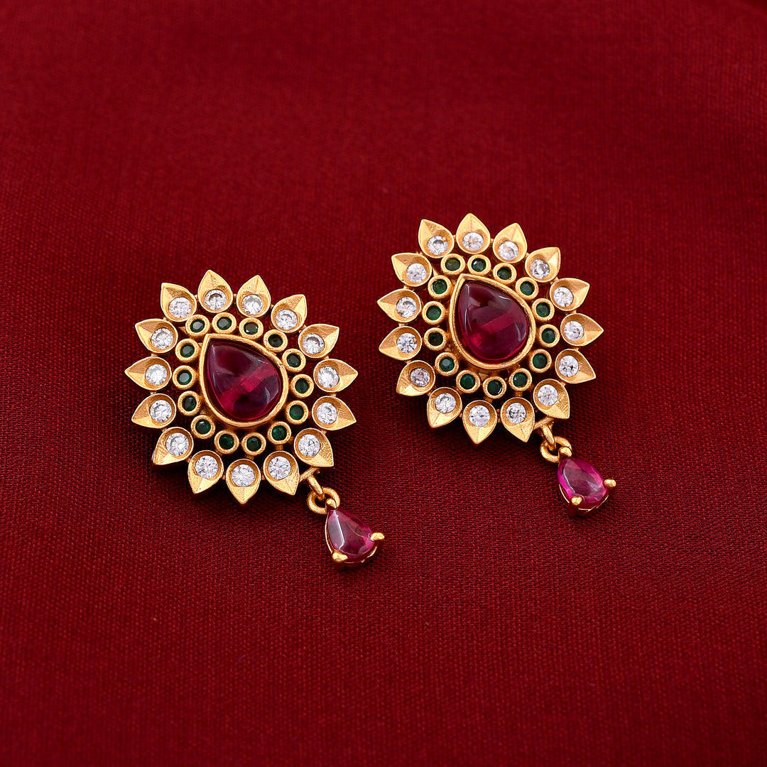 Ruby & Emerald Stone Antique Earrings