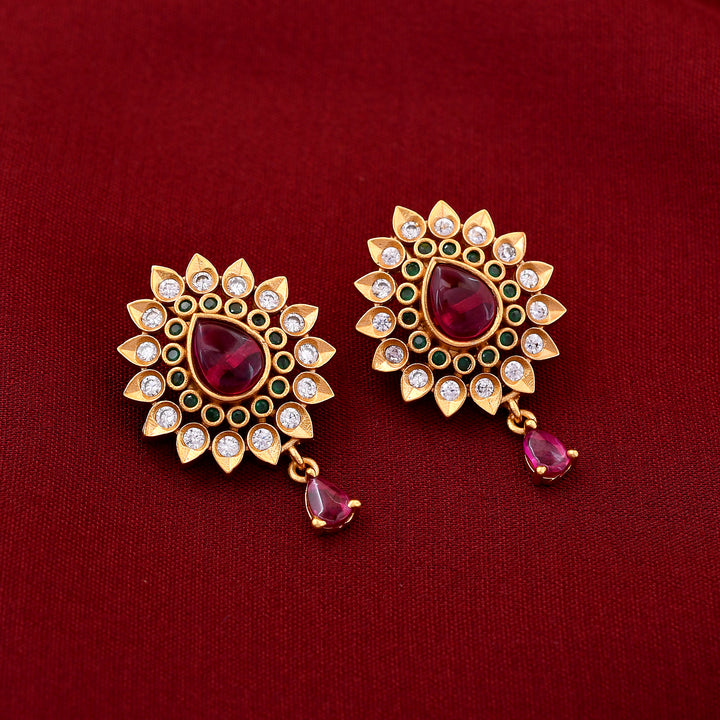Ruby & Emerald Stone Antique Earrings
