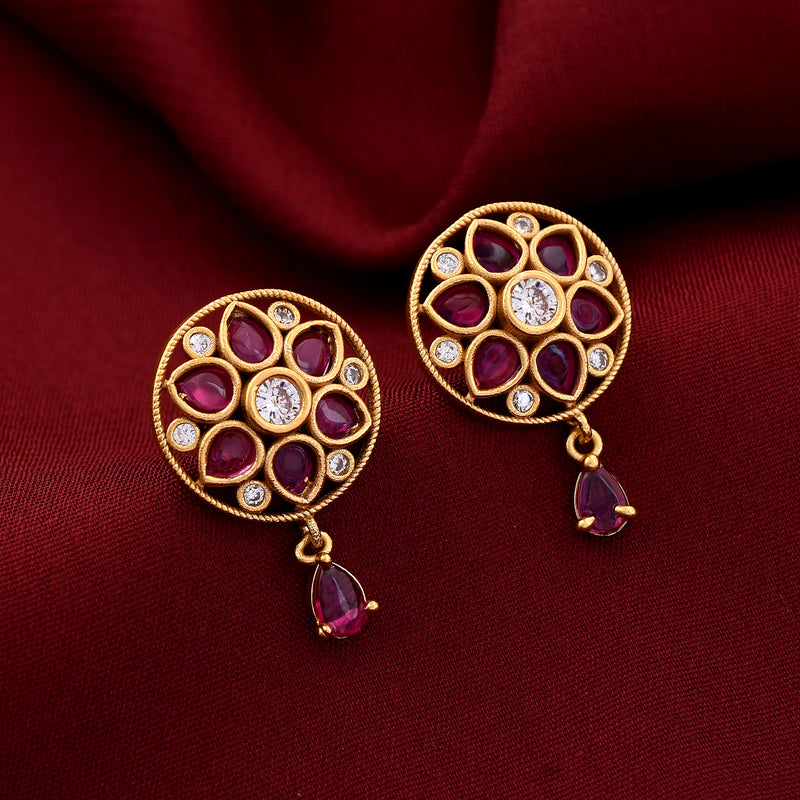 Floral Design Antique Studs Earrings