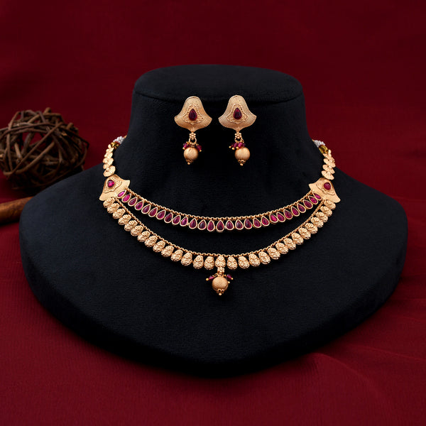 Two Layer Antique Polish Necklace Set