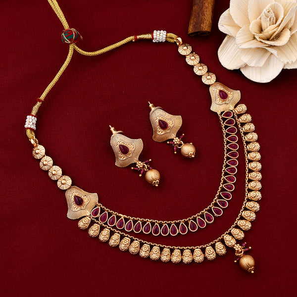 Two Layer Antique Polish Necklace Set