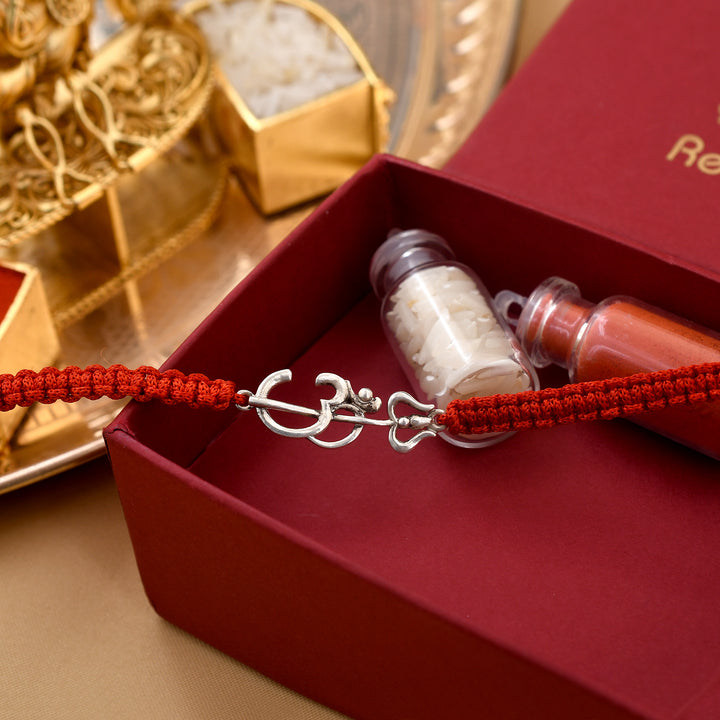 Om Trishul 925 Silver Rakhi