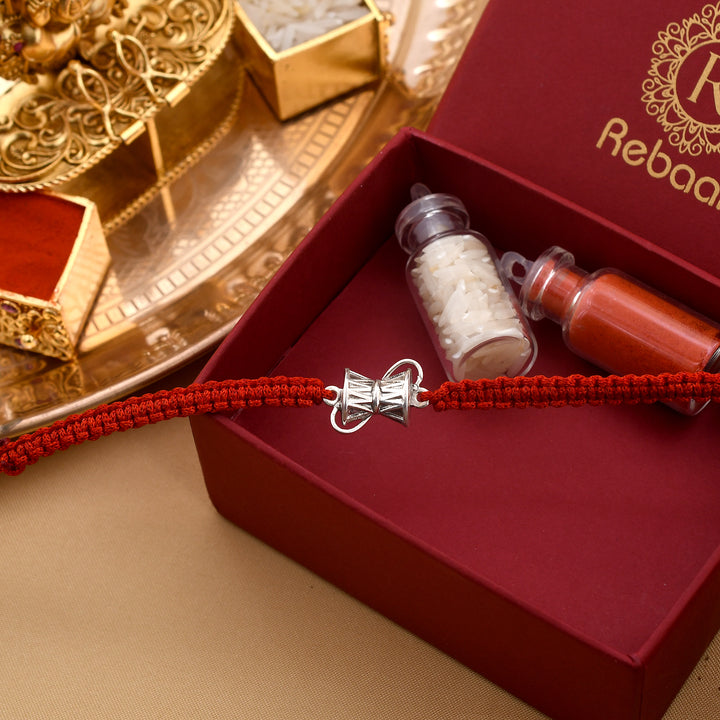 Damru Charm Silver Rakhi