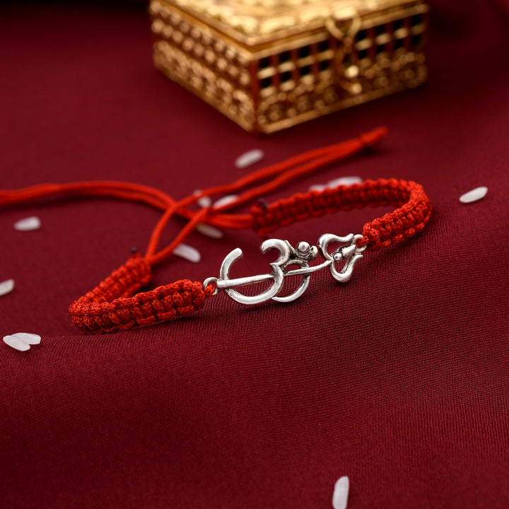 Om Trishul 925 Silver Rakhi