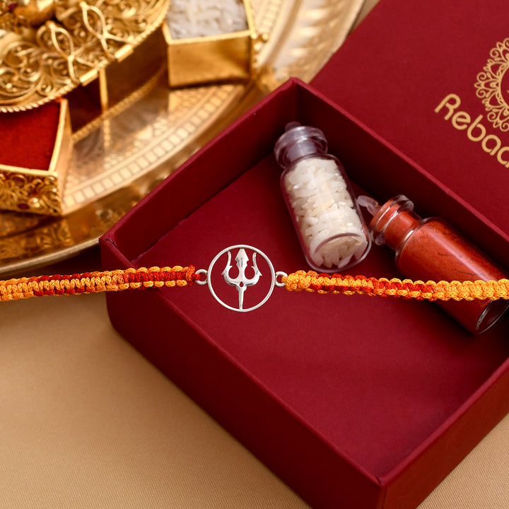 Mahadev Trishul Silver Rakhi