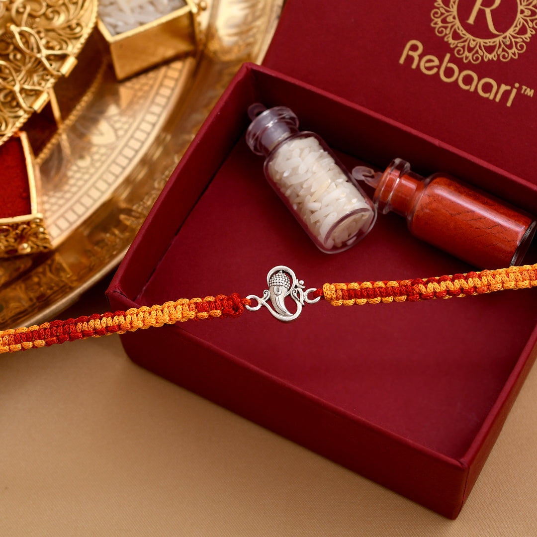Spiritual Om Ganesha Sterling Silver Rakhi