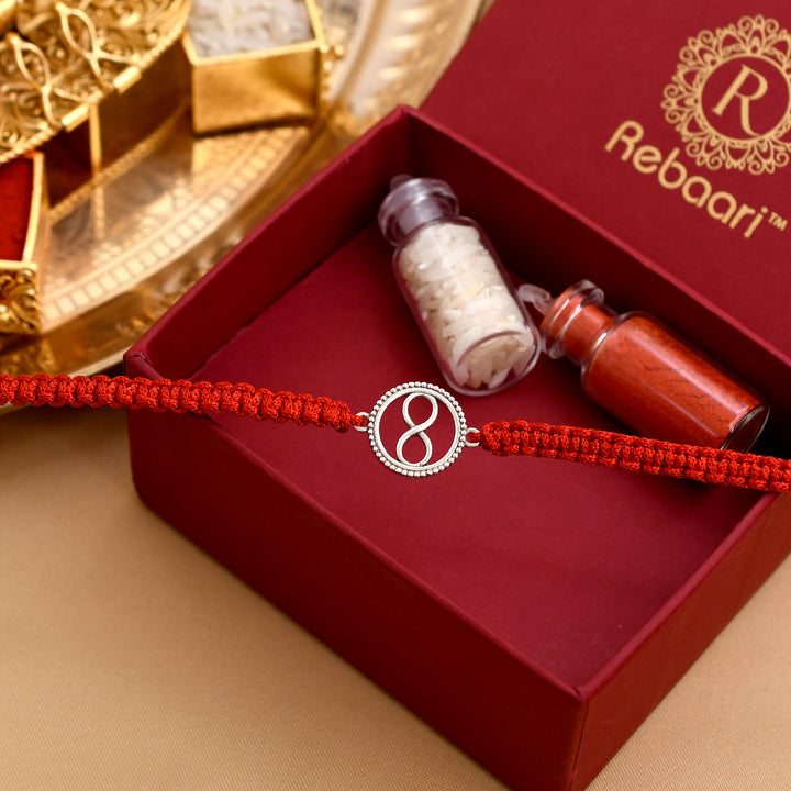 Infinity Design Silver Rakhi