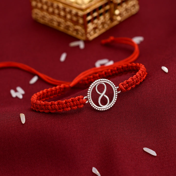 Infinity Design Silver Rakhi