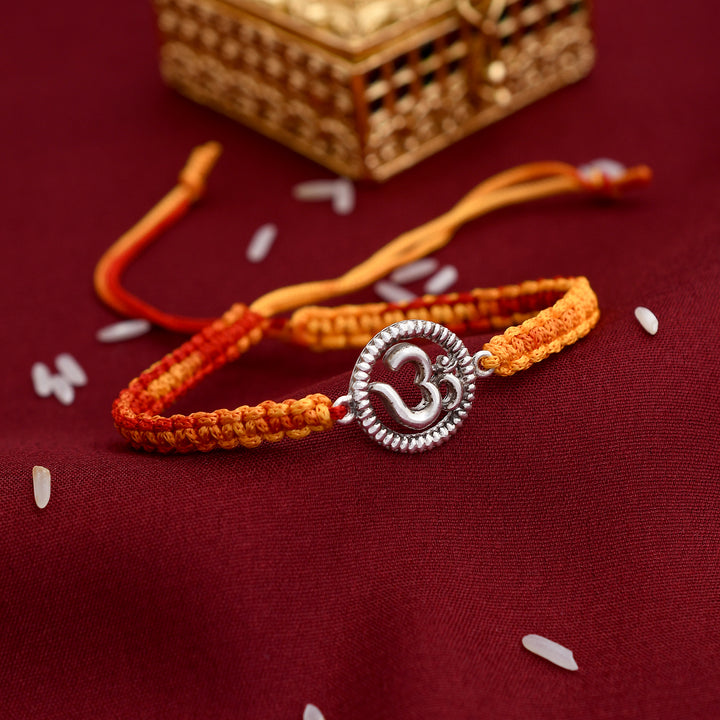 Om Symbol Silver Rakhi