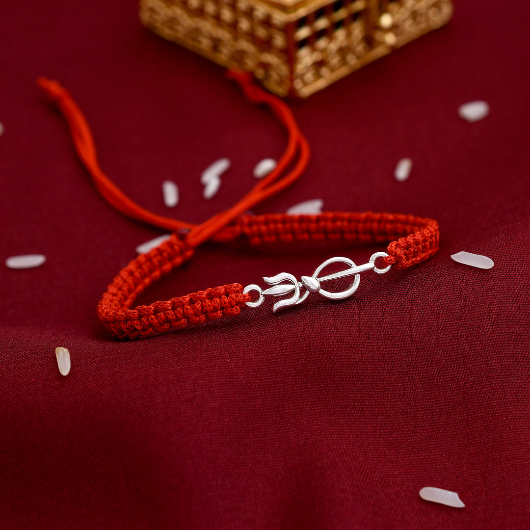 Shiv Trishool Silver Rakhi