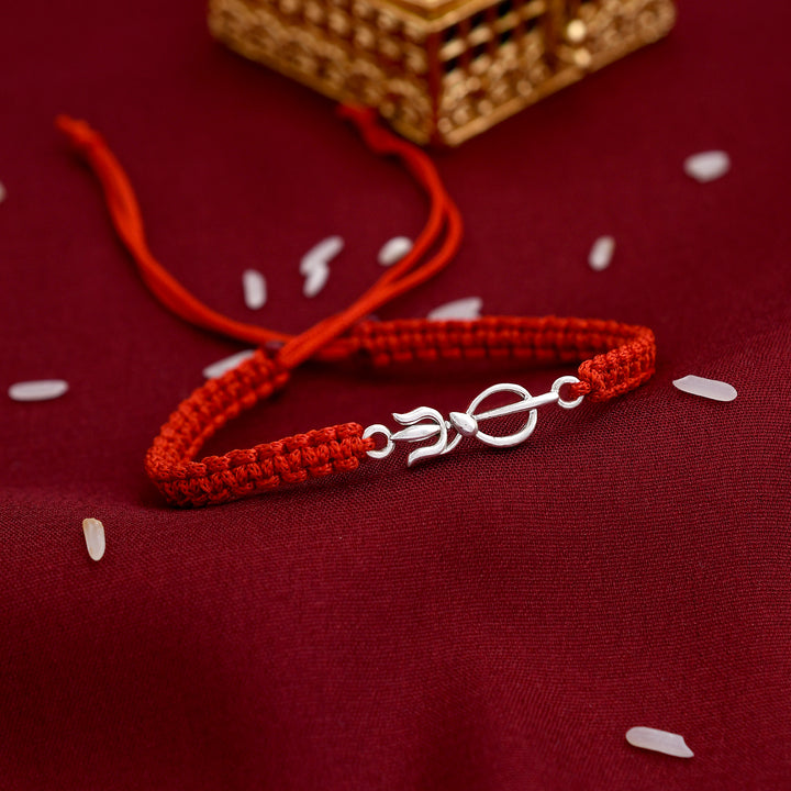 Shiv Trishool Silver Rakhi