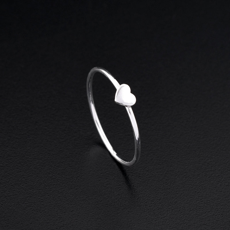 Sleek Heart 925 Sterling Silver Ring