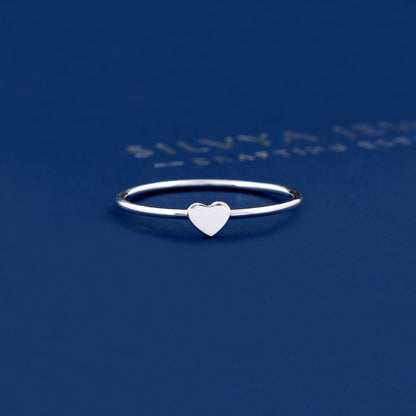 Sleek Heart 925 Sterling Silver Ring