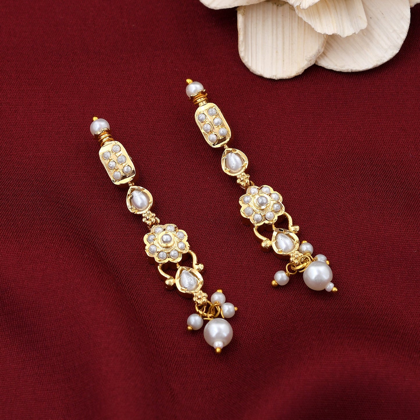 Pearl Beaded Jadaau Necklace Set