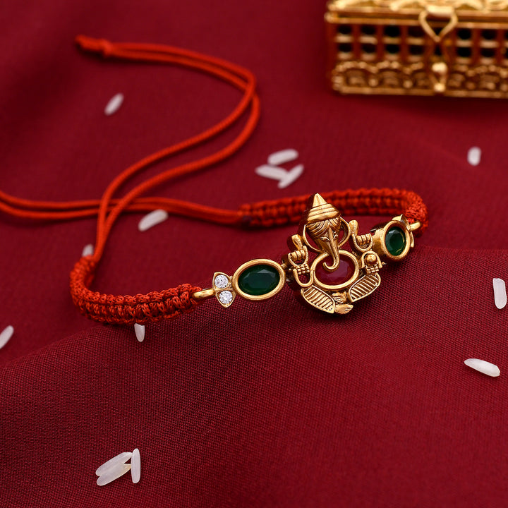 Antique Polish Shree Ganesha Rakhi
