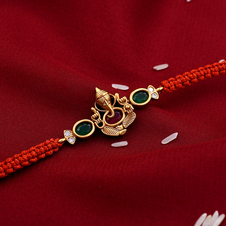 Antique Polish Shree Ganesha Rakhi
