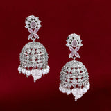 Delicate Zircon Jhumka Earrings