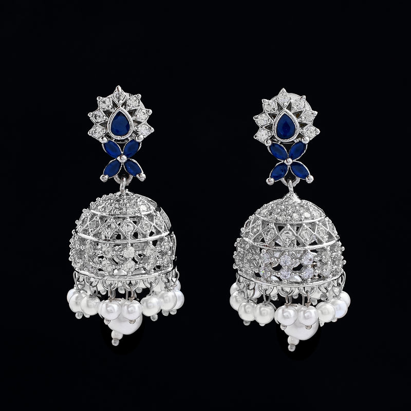 Delicate Zircon Jhumka Earrings