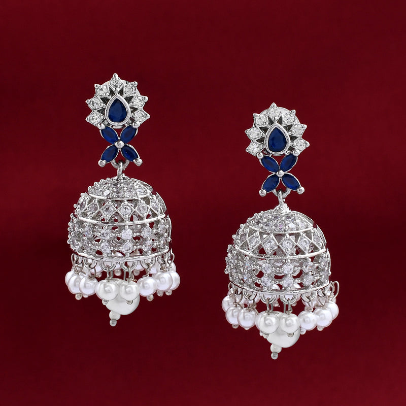 Delicate Zircon Jhumka Earrings