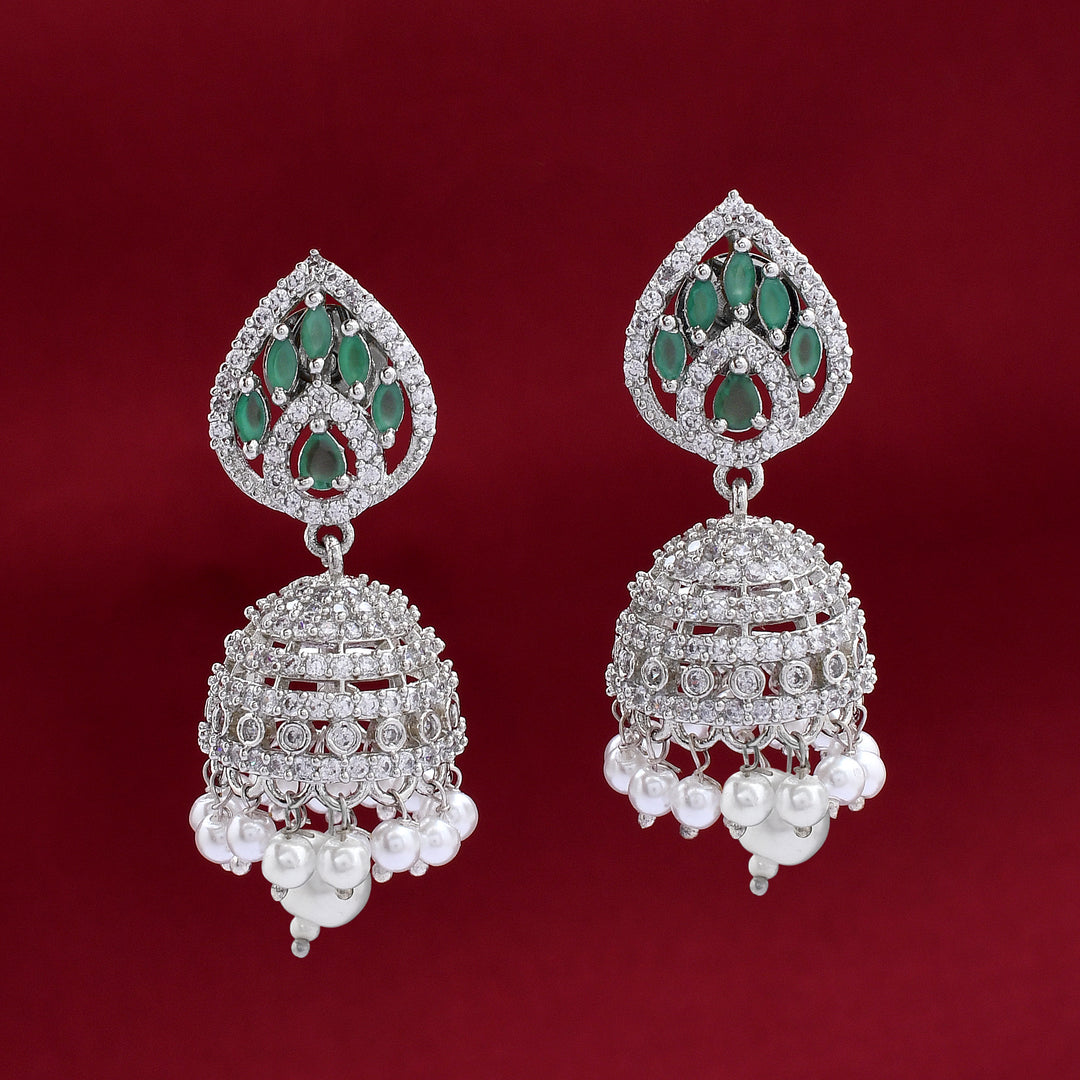 Zirconia Jhumka Earrings
