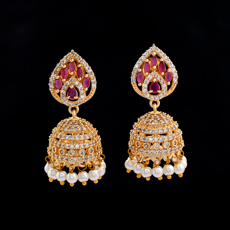 Zircon Jhumka Earrings