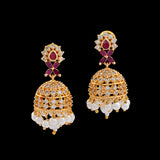 Gold Plated Zircon Jhumka Earrings