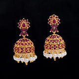 Exclusive Pearl Zircon Jhumka Earrings