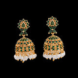 Exclusive Pearl Zircon Jhumka Earrings