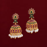 Exclusive Pearl Zircon Jhumka Earrings