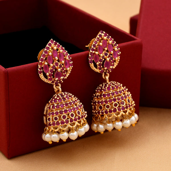 Zircon Jhumka Earrings