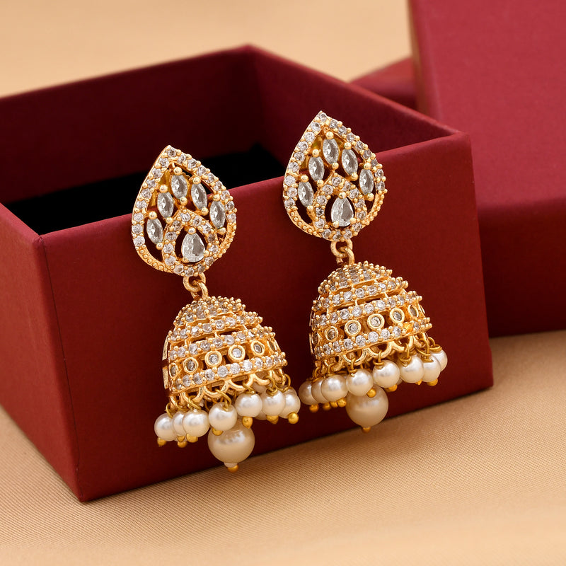 Zircon Jhumka Earrings