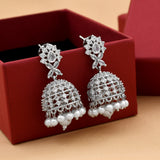 Delicate Zircon Jhumka Earrings