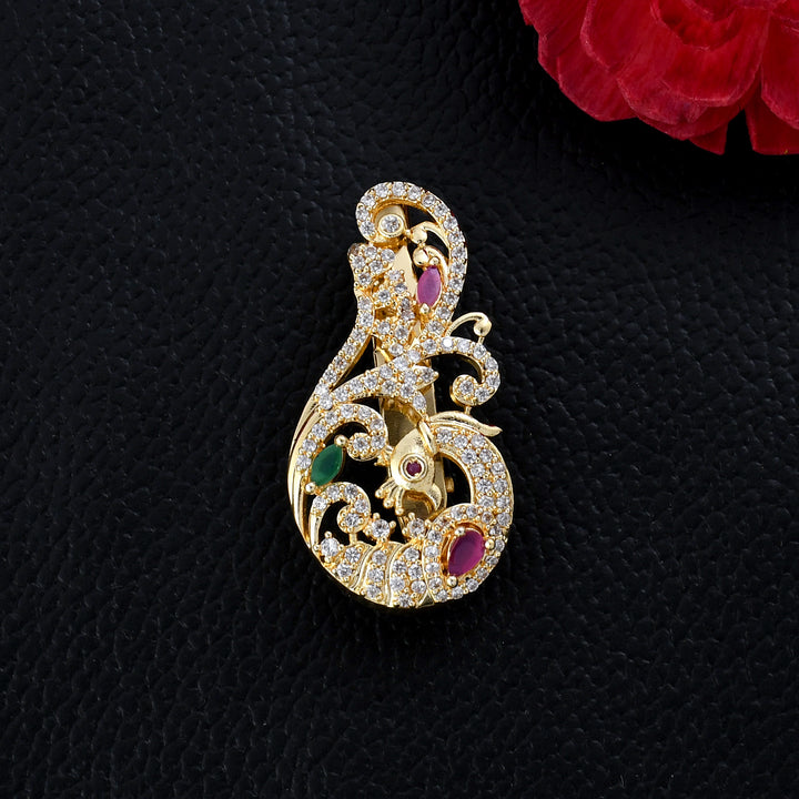 Designer Gold Plated Brooch