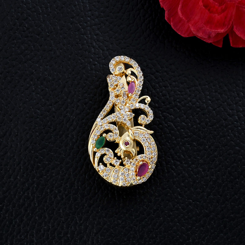 Designer Gold Plated Saree Pin
