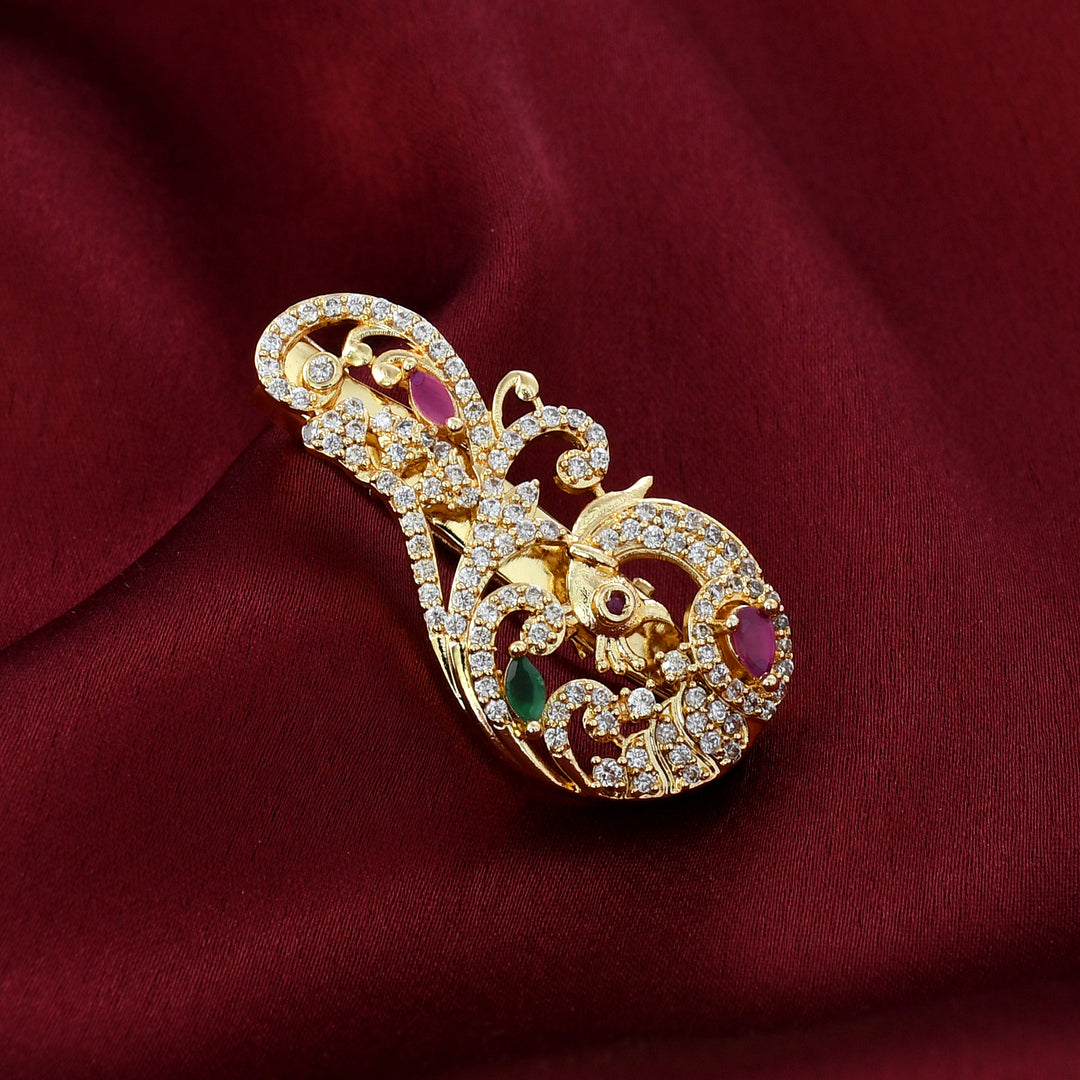 Designer Gold Plated Brooch