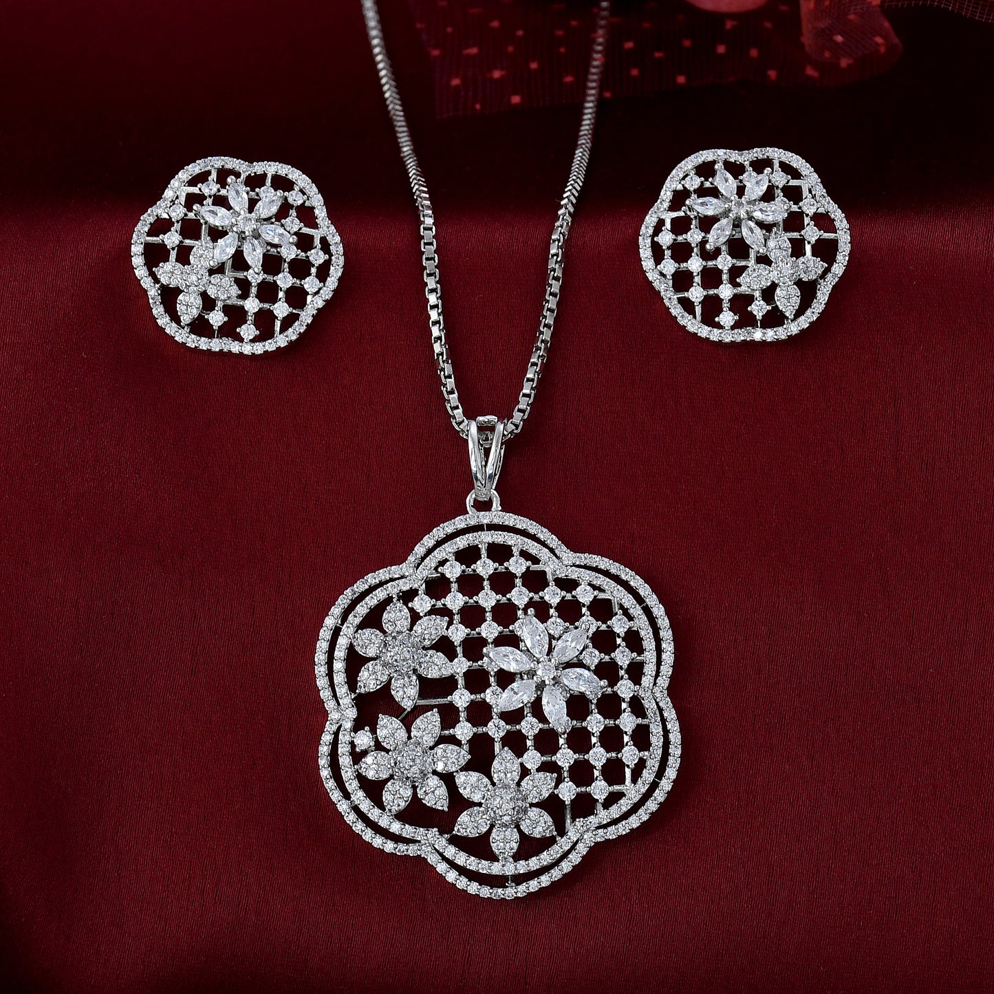 Designer Zircon Pendant Set