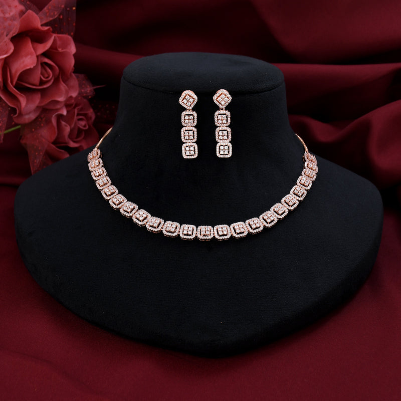 Singal Line Beautiful Zircon Necklace Set