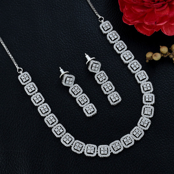 Singal Line Beautiful Zircon Necklace Set