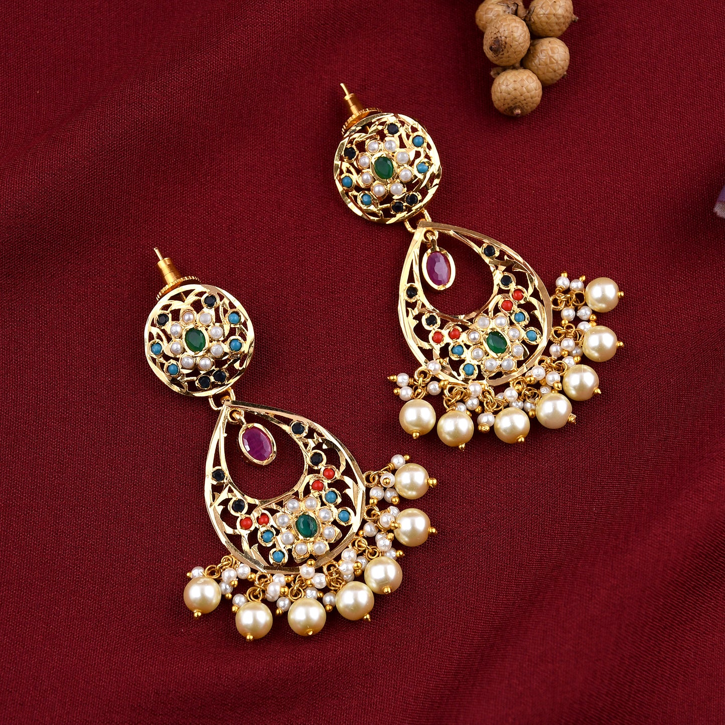 Designer Gold Plated Jadaau Necklace Set