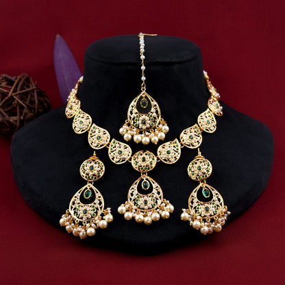 Designer Gold Plated Jadaau Necklace Set