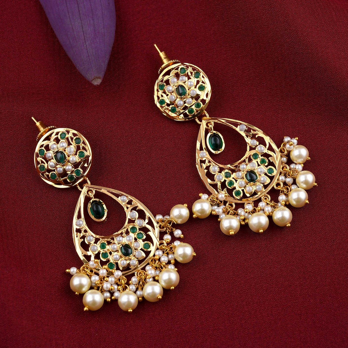 Designer Gold Plated Jadaau Necklace Set