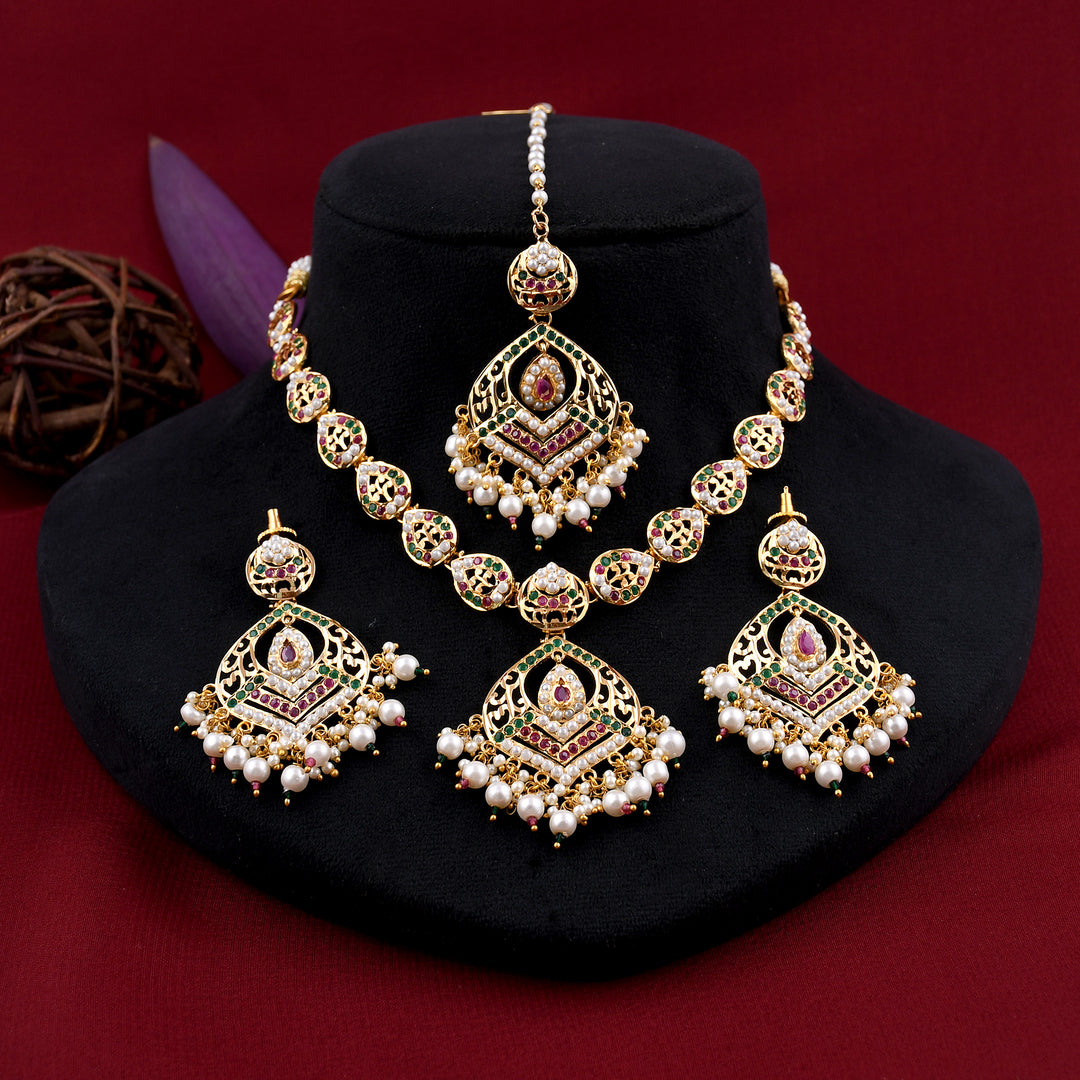 Gold Plated Jadaau Necklace Set